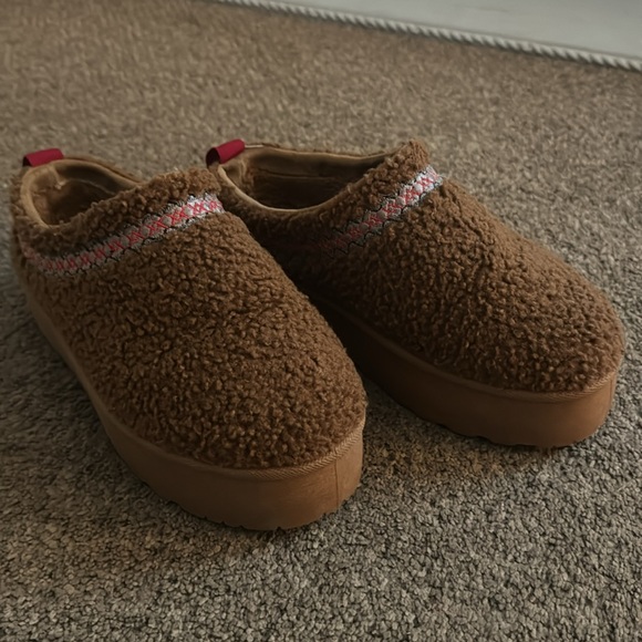TALULAH | Teddy Tazza Platform Slides | Chestnut - Picture 3 of 6